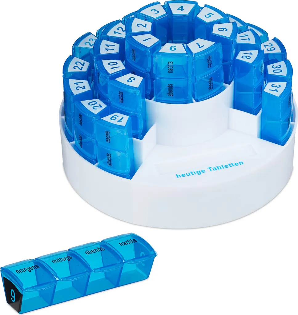 Boîte de Rangement Médicaments 31 Cases - Pilulier Longue Durée Robuste - 9