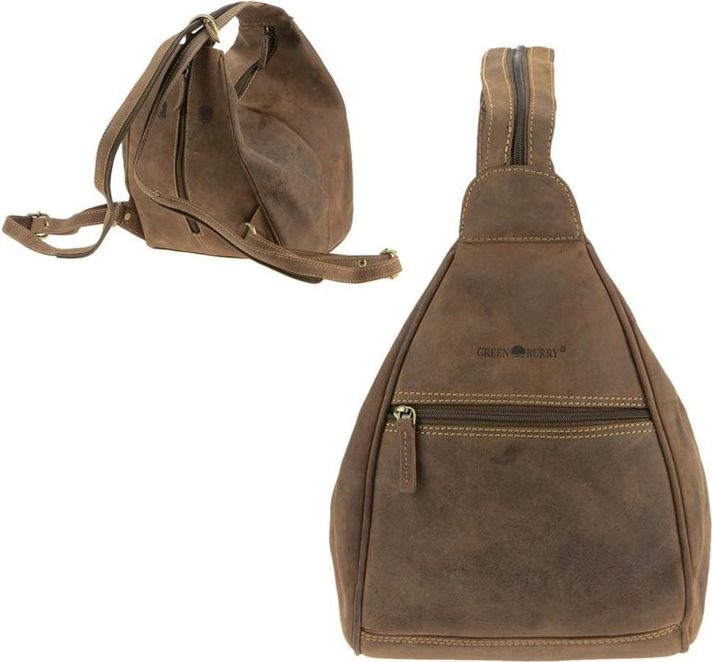 Greenburry Rucksack Leder Schultertasche Damenrucksack 2in1 Produktbild 