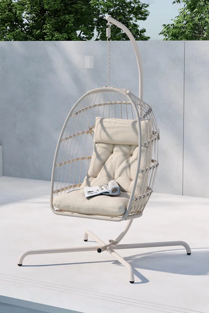 Chaise suspendue Trezza pour coin lecture extérieur - Support inclus