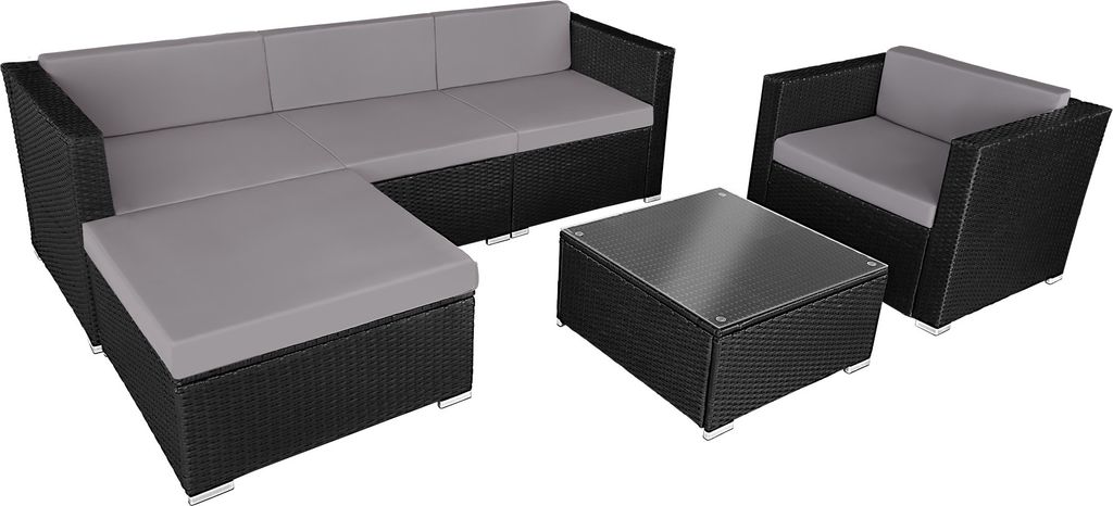 tectake Rattan Lounge Milano für 4 bis 5 Personen widerstandsfähig