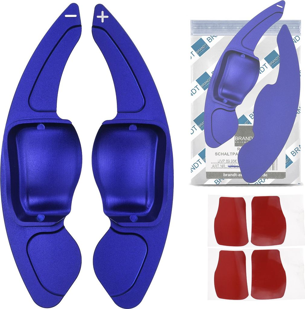 BRANDT Schaltwippen Verlängerung SET Aluminium BLAU kompatibel mit SEAT LEON II 1P TOLEDO III 5P ALTEA ALHAMBRA II 7N