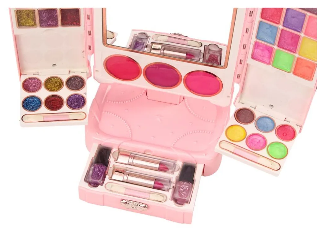 Miroir de table réglable rose pour maquillage - Accessoire de beauté