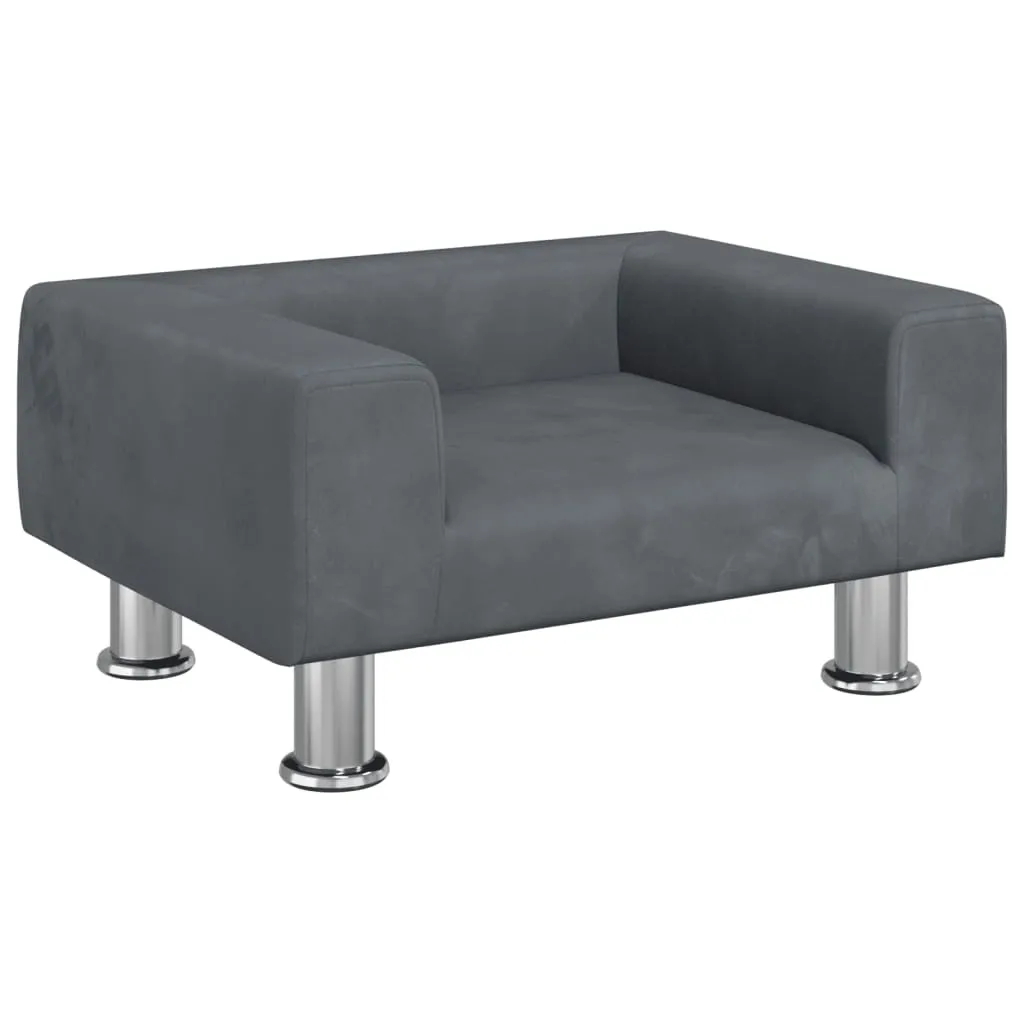Divano SYFAX™ Kids Luxury Velvet Grigio Scuro 50x40cm | Design Moderno