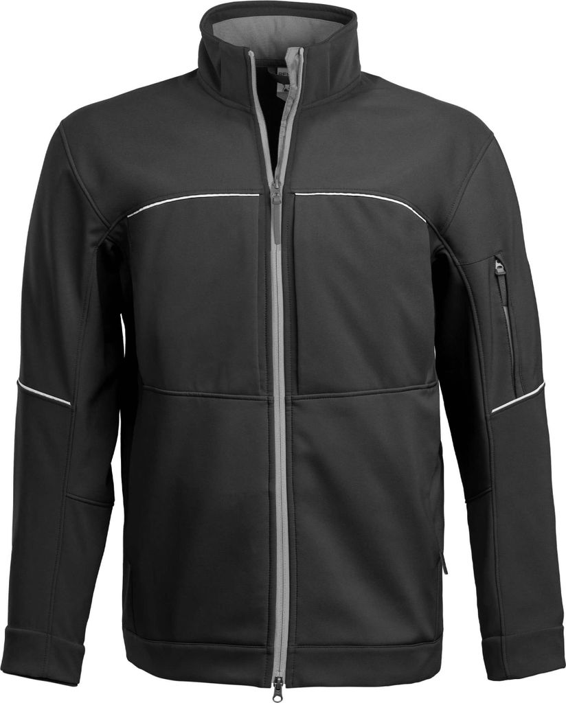 Qualitex Softshelljacke - Atmungsaktive Regenjacke | wasserfeste Softshelljacke | Übergangsjacke - in Farbe: schwarz - Herren: XXL