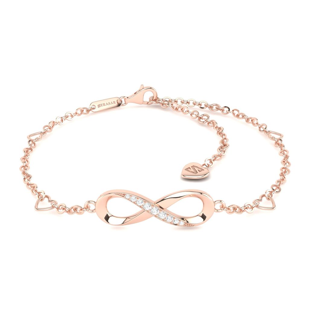 SERASAR | Cavigliera in argento [Infinity] con oro rosa Oro Immagine del prodotto 