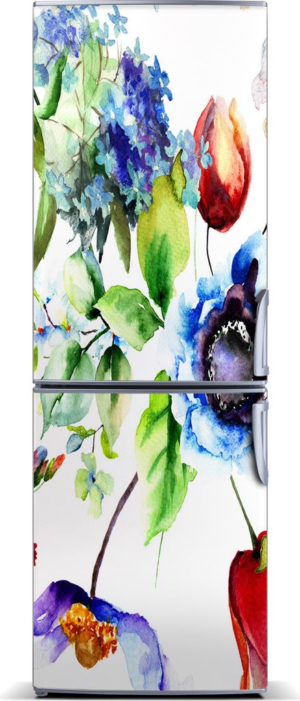 Tulup Kühlschrankdekoration - Magnetmatte - 70 cm x 190 cm - Magnet auf dem Kühlschrank - Feldblumen