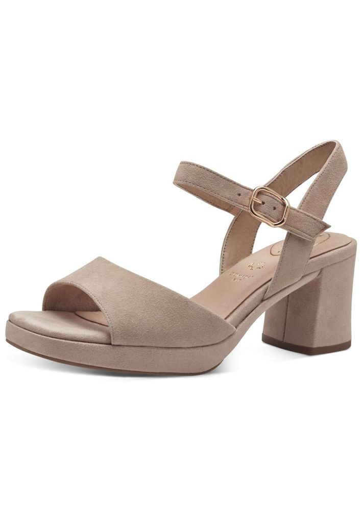 Tamaris Comfort Ledersandalette - Beige Leder : Normal : 38 Größe: 38 Weite: Normal