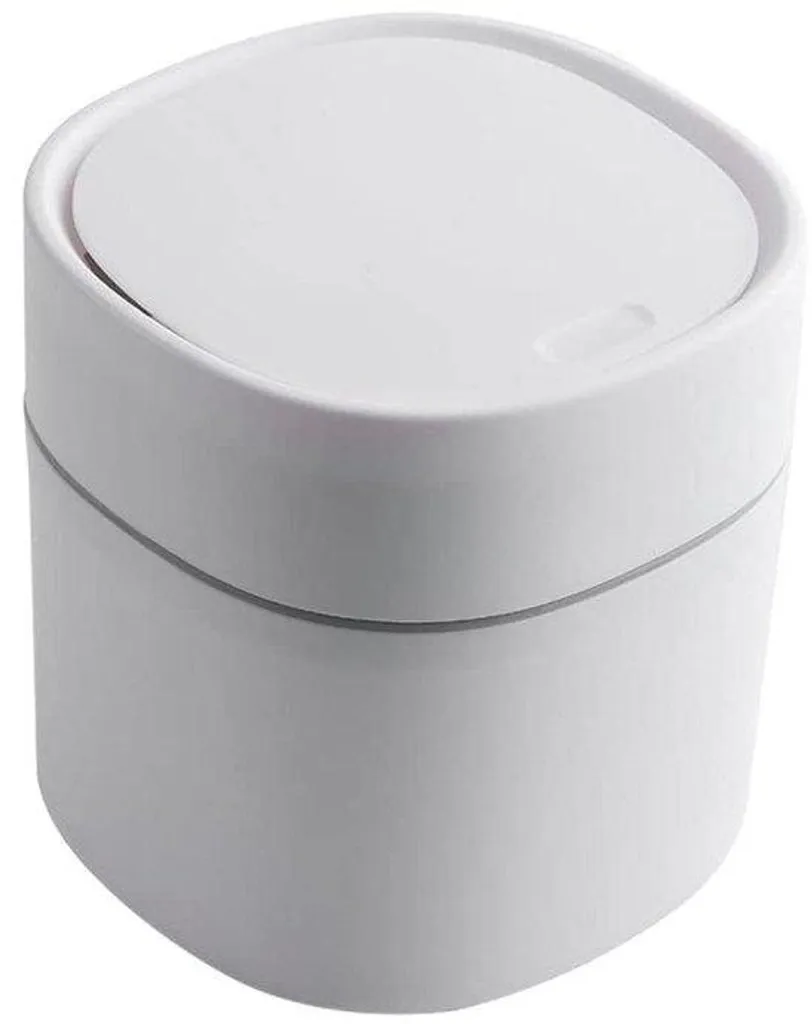 Petite poubelle blanche design avec couvercle silencieux pour chambre