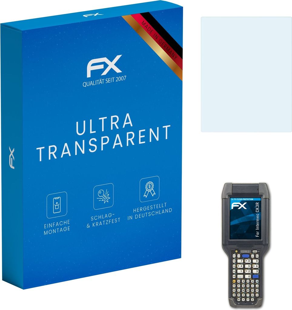 atFoliX FX-Clear 2x Schutzfolie kompatibel mit Intermec CK3R Displayschutzfolie