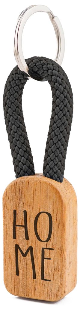 GIPFELWELLE Handgemachter Holz Schlüsselanhänger Kette Ring Paracord mit Gravur, 6 mm Segeltau, Damen Herren, Home, Anthrazit