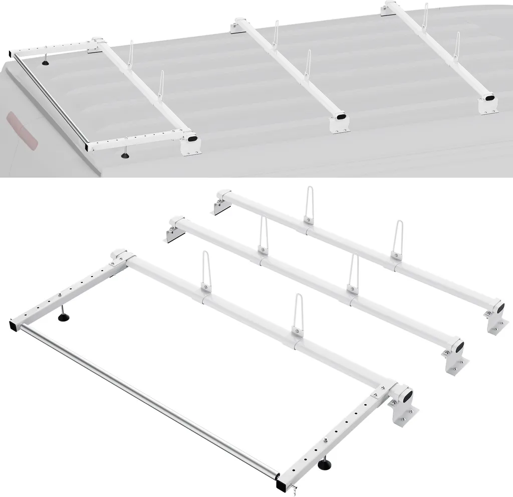 VEVOR Porte-échelle de Toit 1422 mm 3 Barres en Acier Capacité 270 kg