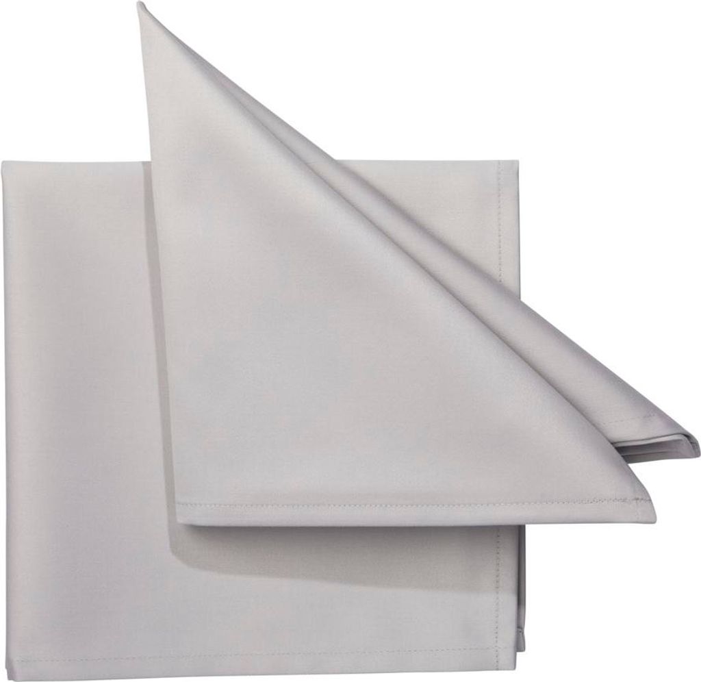Pichler Uni-Satin uni Serviette 6er Set 45 x 45 cm SOLID Rechteck silber