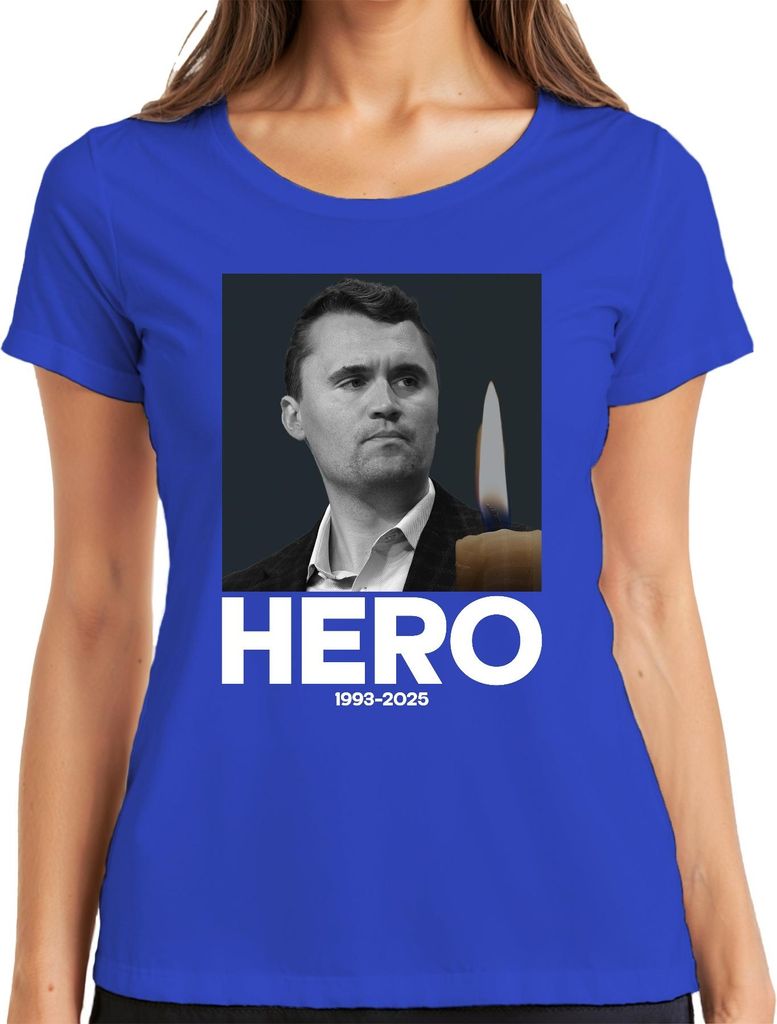 Charlie Kirk Hero Ruhe in Frieden Republikaner Berater Präsident Damen T-Shirt, Blau, S
