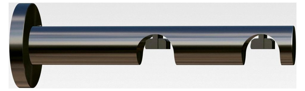 16 mm Träger - Gardinenstangenträger für Innenlaufsysteme, 50 mm & 100 mm Wandabstand, 2-Lauf, Edelstahl-Optik, Metall