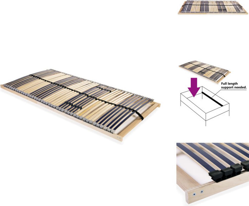 vidaXL Lattenrost mit 42 Latten 7 Zonen 120 x 200 cm - Betten & Bettgestelle