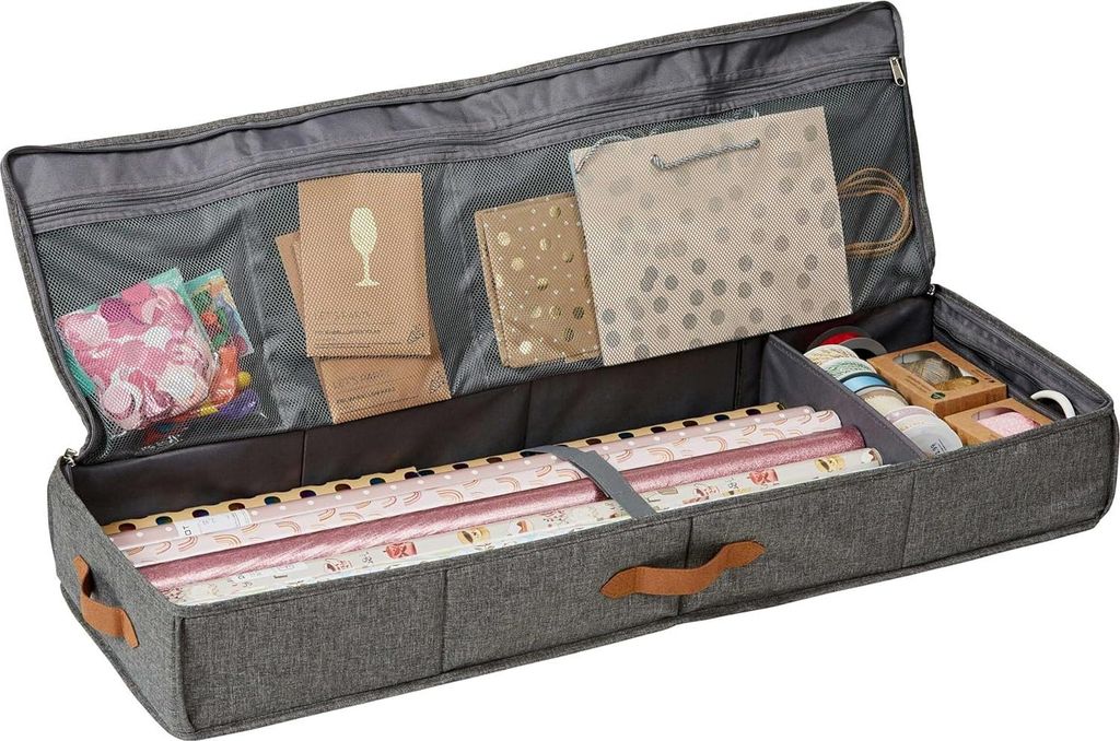 Geschenkpapier Organizer - Grau - 90 x 30 x 12 cm - Hochwertige Aufbewahrung