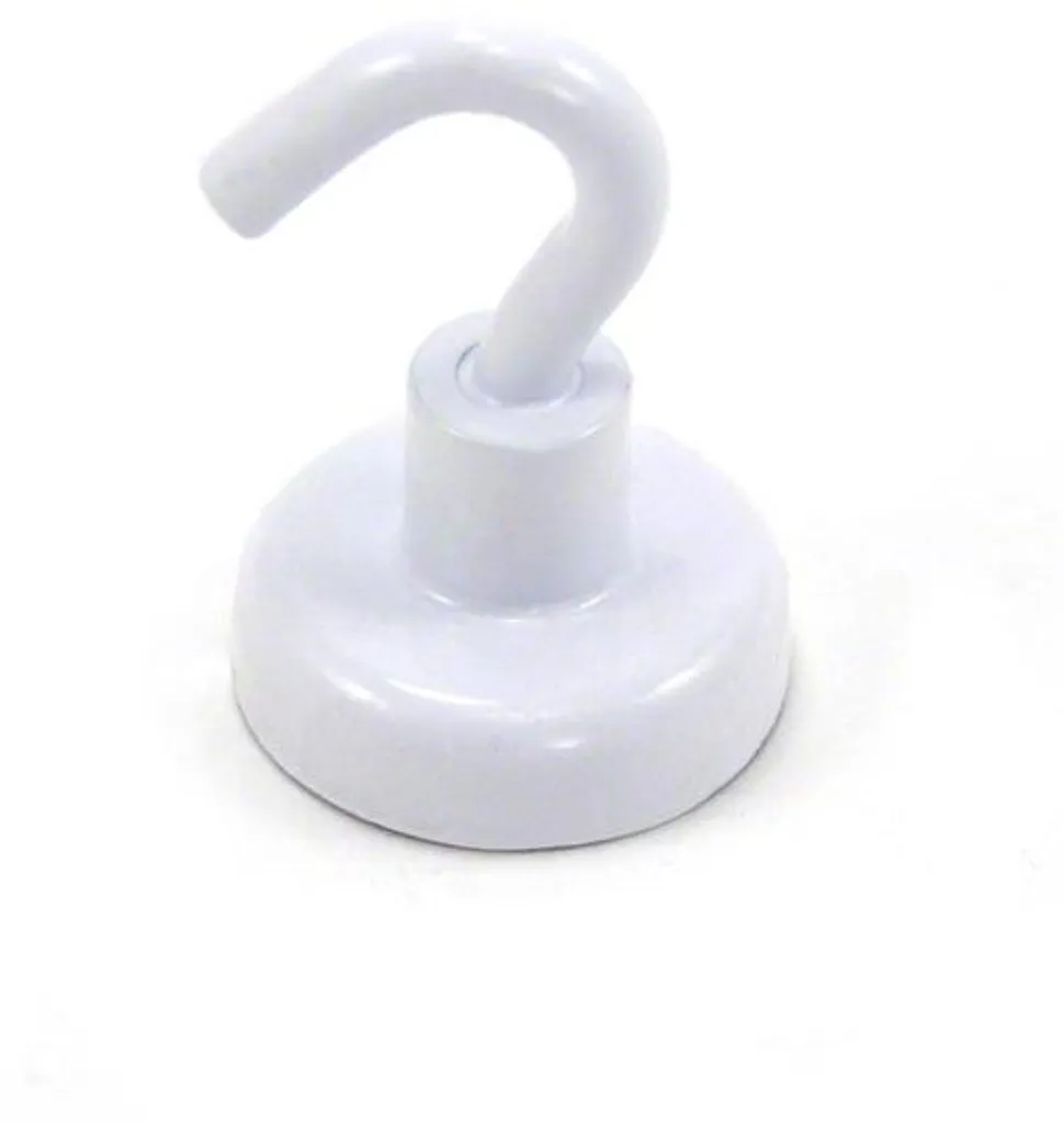 Crochet magnétique puissant blanc 25mm néodyme force 20kg lot de qualité