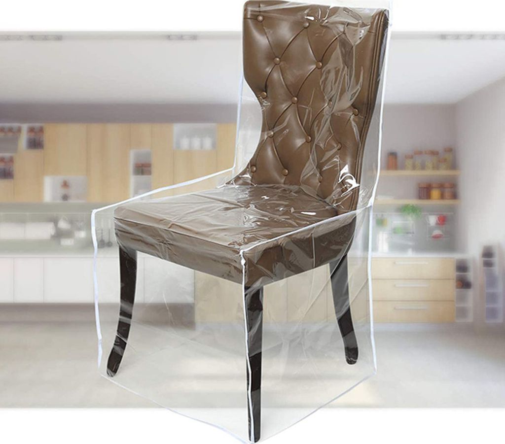 Stuhlabdeckung kratzfest-resistenter Fleckenresistent transparent umweltfreundlich Einfacher Installation Staubdichtes PVC-Essstuhl-Stuhl-Abdeckung...