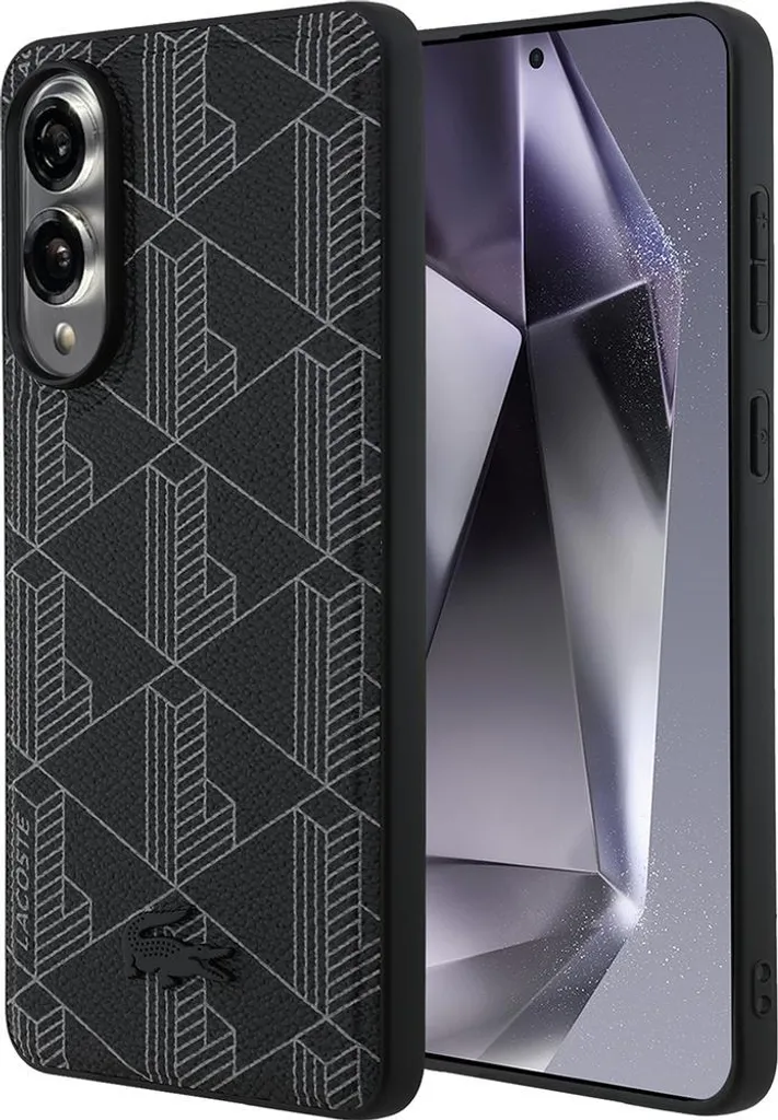 Protection Galaxy S25 Edge Lacoste The Blend Noire en Aspect Cuir