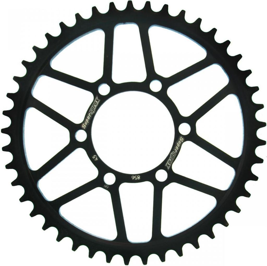 Stahl-Kettenrad Supersprox 530 - 45Z (schwarz) RFE-856:45-BLK|ID 74,0 LK 92,0 6-Loch