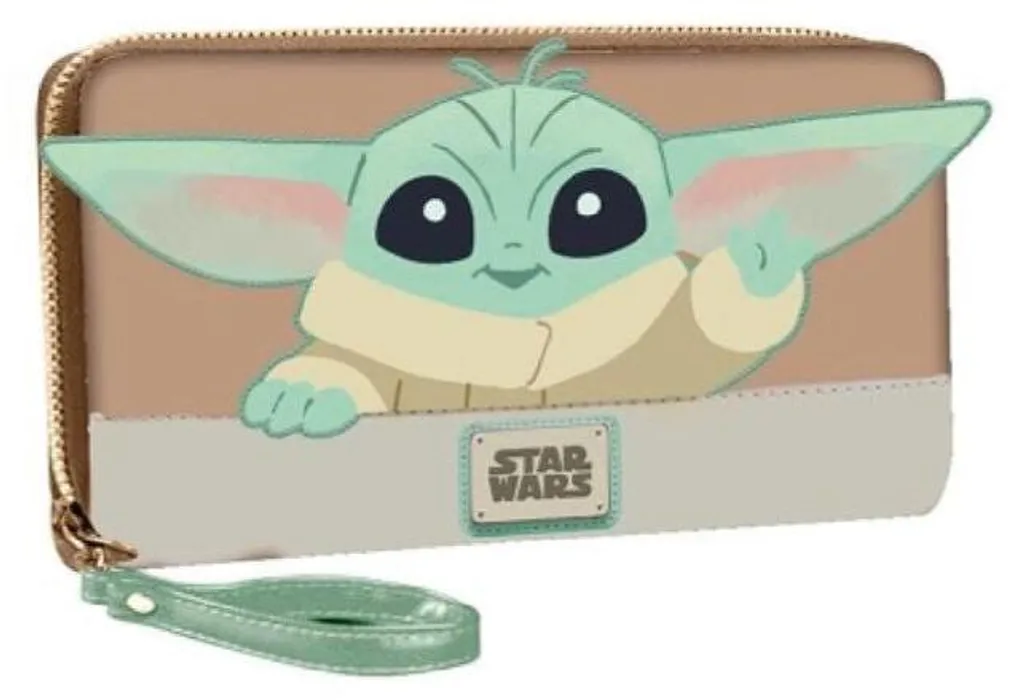 Portefeuille enfant et adulte Star Wars Grogu en cuir synthétique