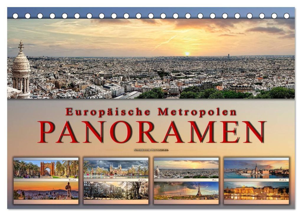 Europäische Metropolen - Panoramen (Tischkalender 2027 DIN A5 quer), CALVENDO Monatskalender