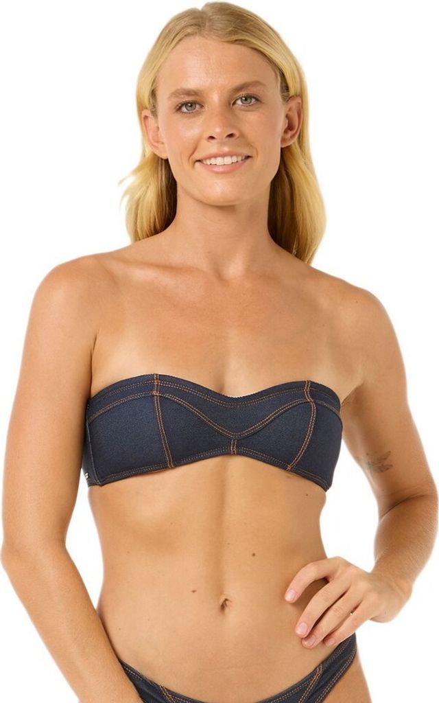 Rip Curl Dalias Denim Bandeau Bikinioberteil Blau XL Frau Blau XL