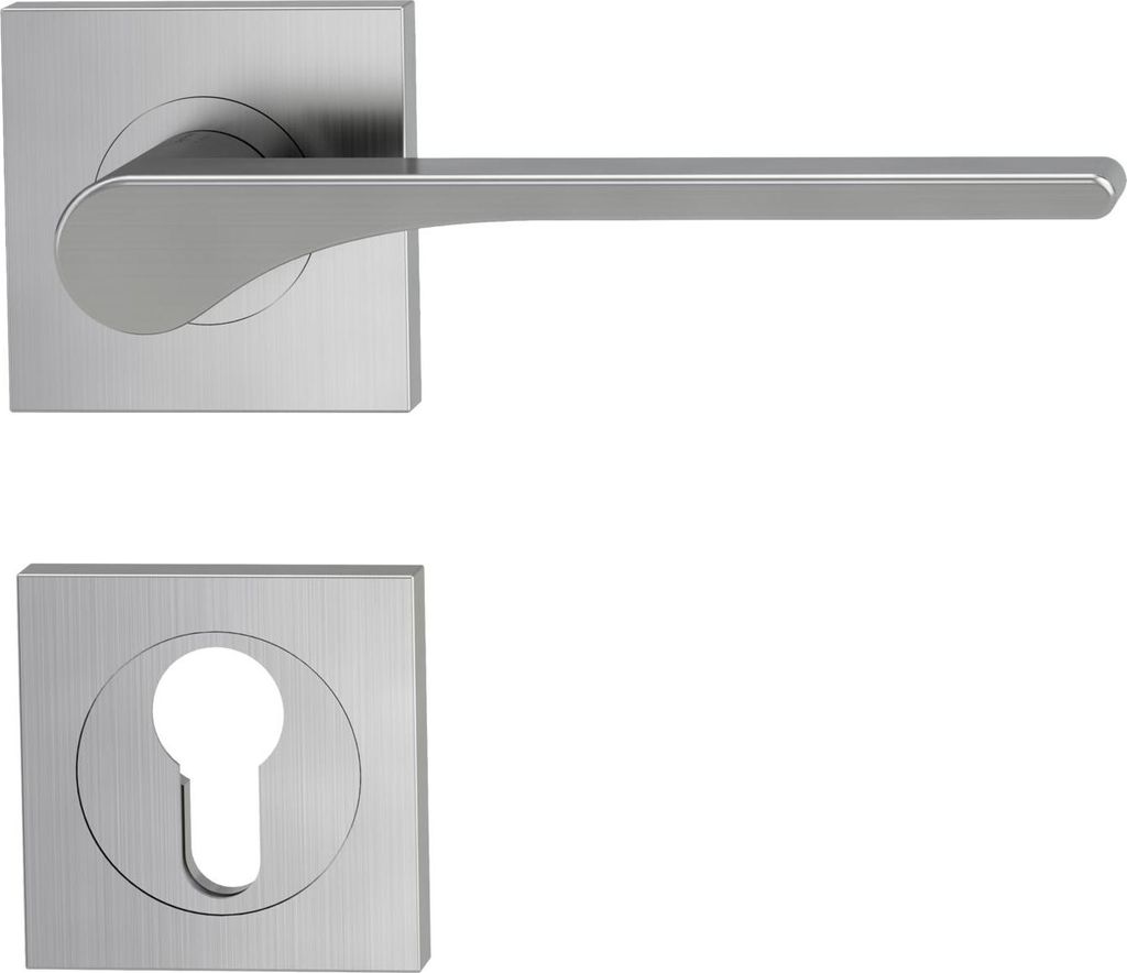 GRIFFWERK Rosettengarnitur LEAF LIGHT SIEGER DESIGN eckig PZ-Schloss Samtgrau