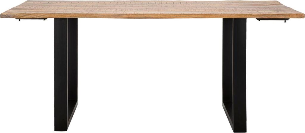 Esstisch Tavolo 180/280 x 90 x 77 cm Mango Metall Natur Schwarz