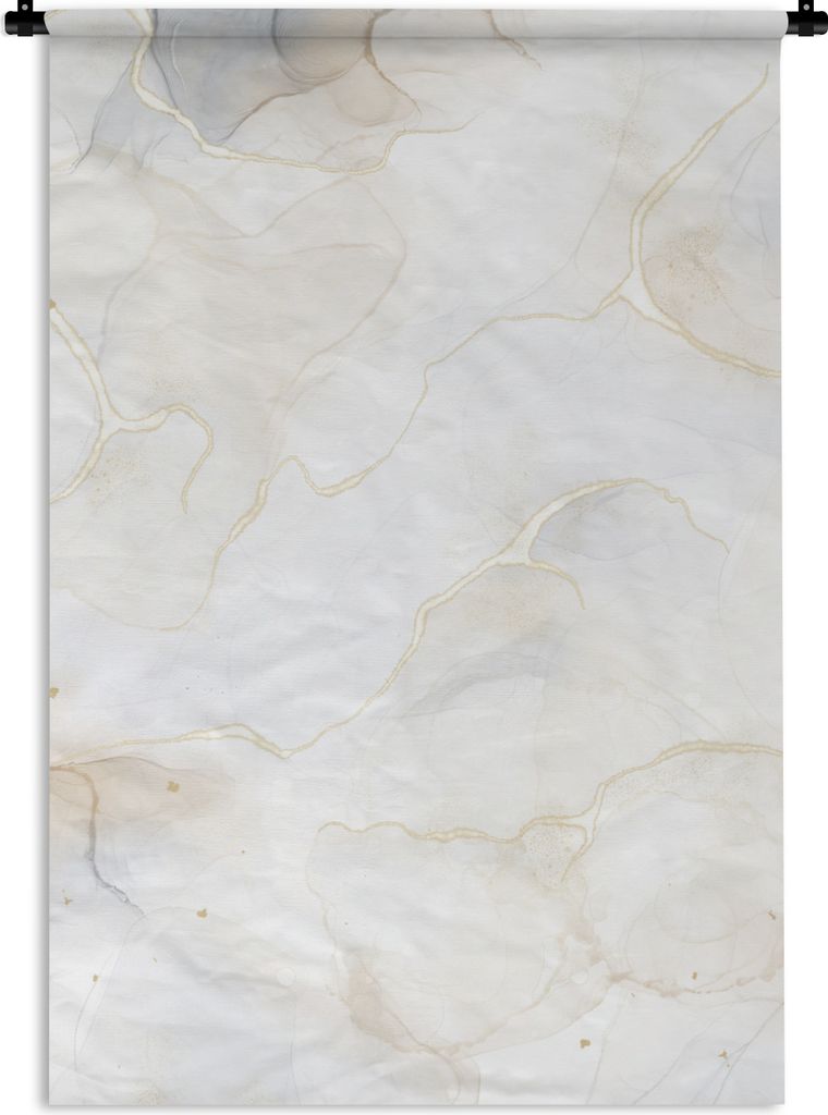 MuchoWow Wandteppich Wandbehang Marmor - Schwarz - Linie 90x135 cm Tapisserie Dekoration Wandtuch - Baumwolle - Wandskulptur