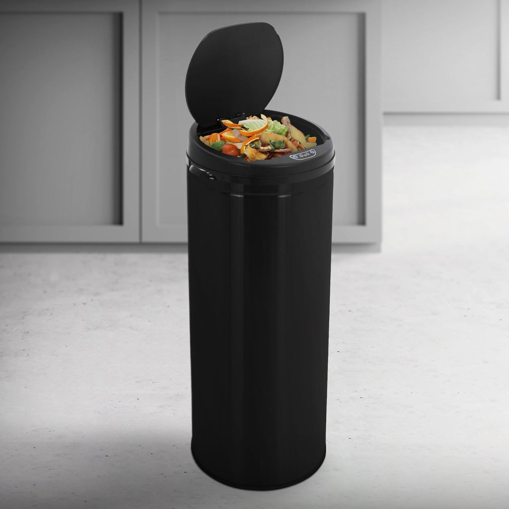 HOMCOM® Automatischer Mülleimer Abfalleimer Automatisch Kücheneimer  Bewegungssensor Edelstahl mit Sensor Silber 50 L 33 x 25 x 84 cm