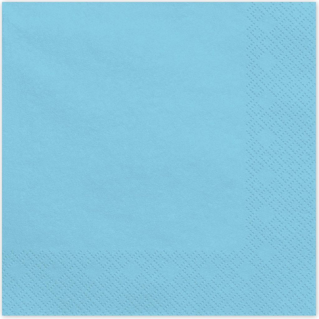 Servietten Uni 20Stk./33x33cm | Hellblau Produktbild 