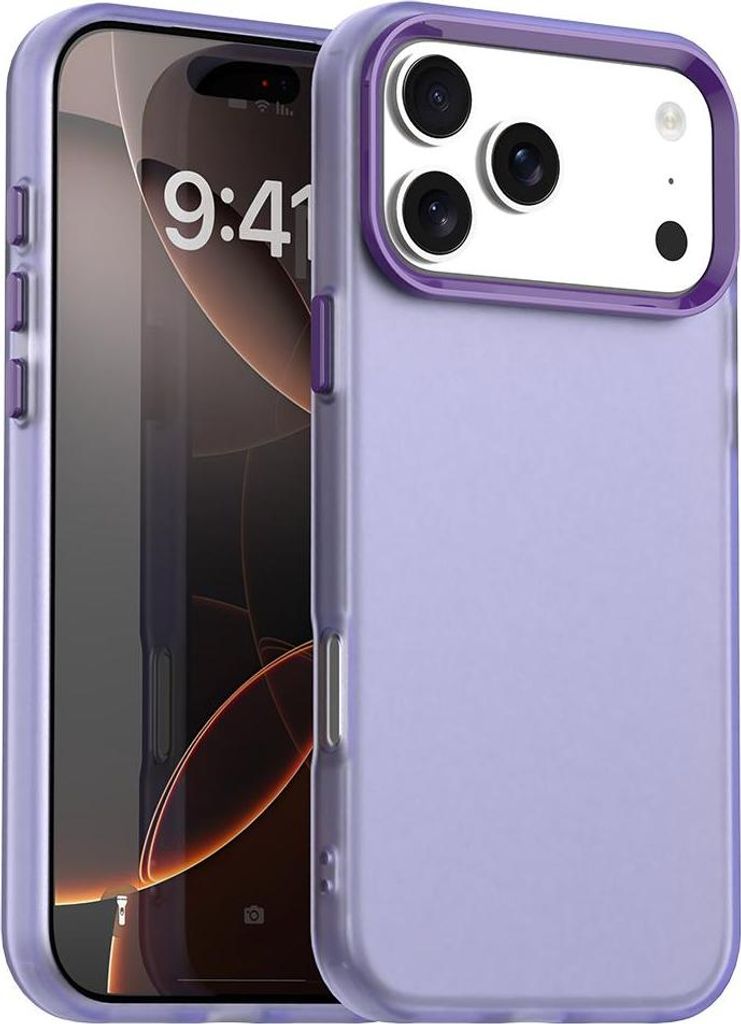 Handyhülle für iPhone 17 Pro Max Schlank Durchscheinend Matt Stoßfest Schutzhülle Lila