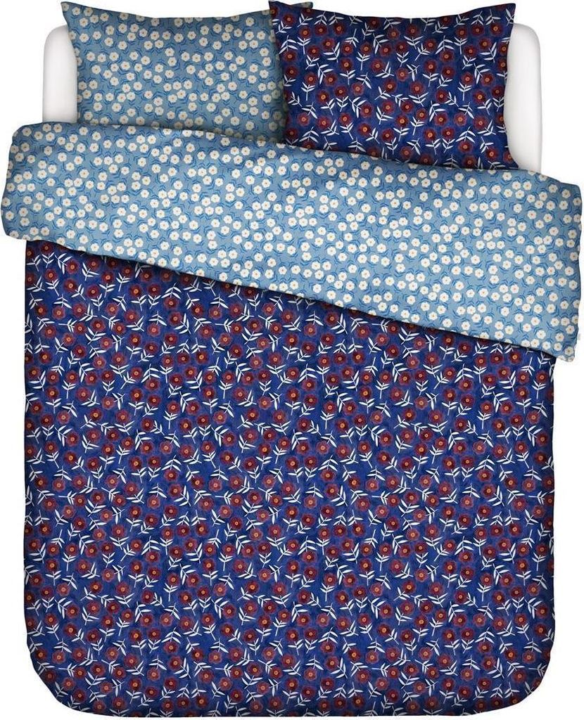 Essenza & Co. Bio Baumwoll-Bettwäsche-Garnitur Blooming Ballet Farbe Marine blue Größe 140x200+70x90
