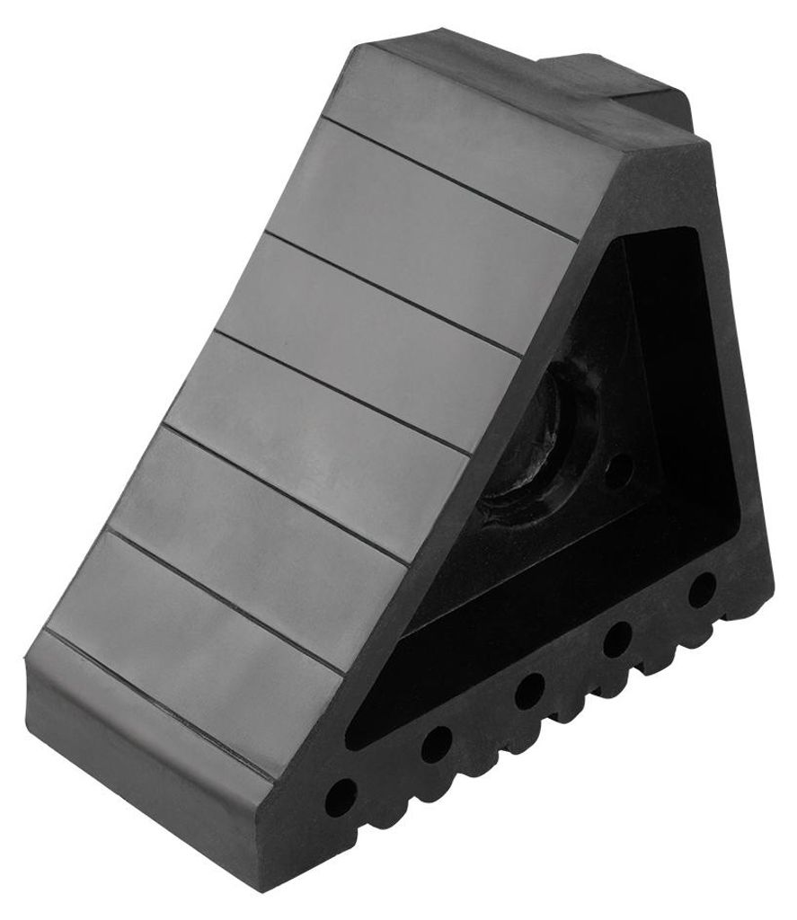 NEO TOOLS Gummi Unterlegkeil 20x15x10cm mit Griff, robuster Radkeil aus Recycling-Gummi, rutschfest für Pkw Anhänger & Transporter