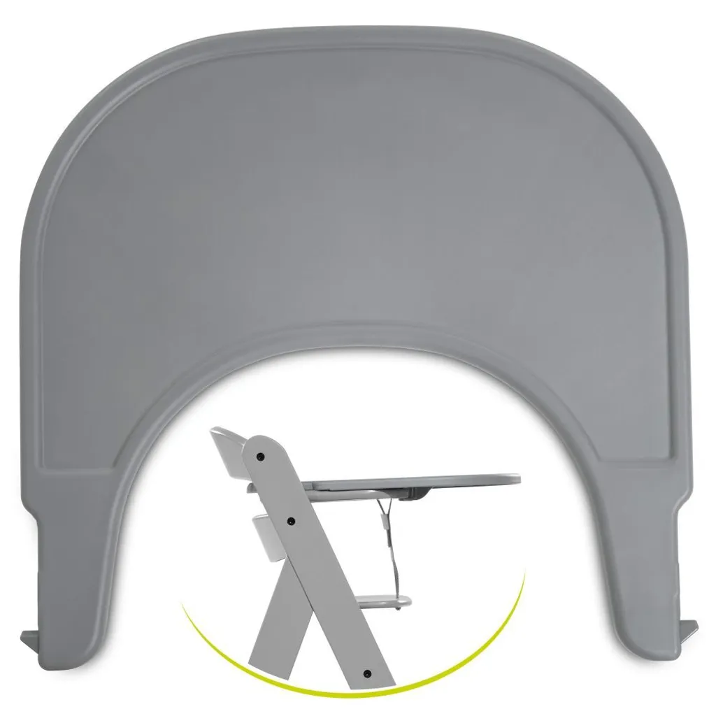 Tablette de Chaise Haute Alpha Click Tray Grise avec Fixation Rapide