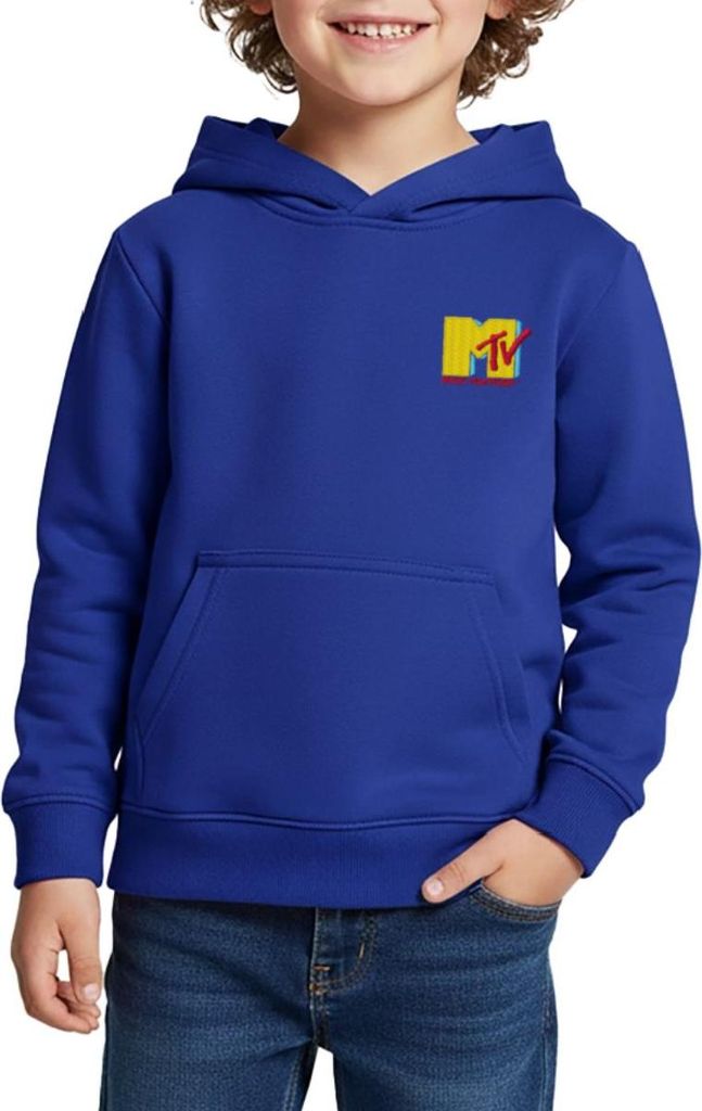 Spreadshirt MTV Logo Als Stick-Design Kinder Premium Hoodie, 98/104 (2 Jahre), Royalblau