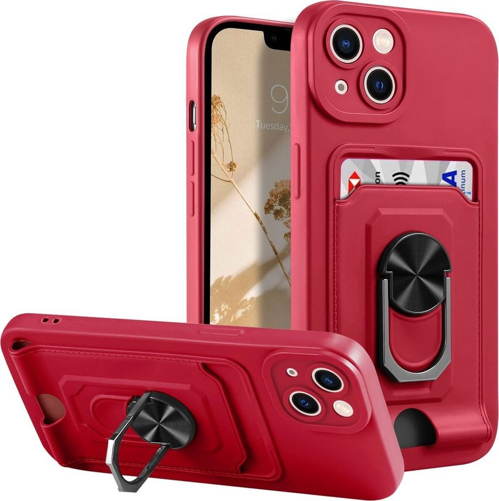 König Design Hülle kompatibel mit Apple iPhone 14 Kunststoff Soft Handyhülle - Handy Case Rot