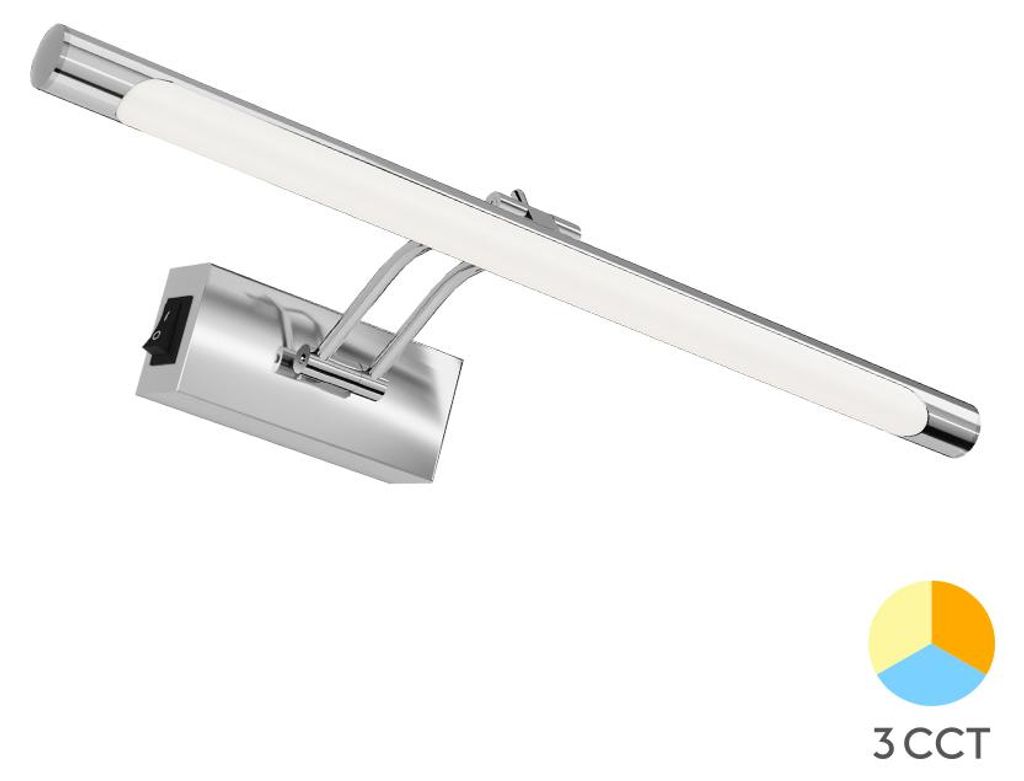 Braytron LED Spiegelleuchte 8W Warmweiß Neutralweiß Kaltweiß 3CCT 700 lm Chrom Metal-PC IP20