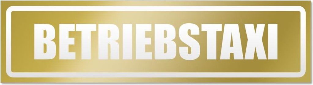 Betriebstaxi invertiert Magnetschild Schild magnetisch - 60cm Gold - Magnetfolie für Auto PKW Kfz