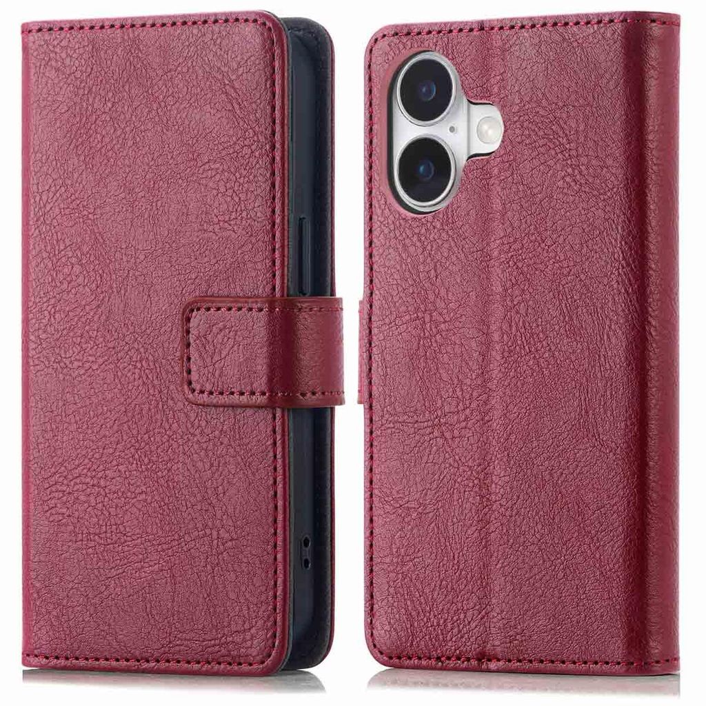 Funda Tipo Libro de Lujo para Apple iPhone 16 - Bordeaux Imagen del producto 