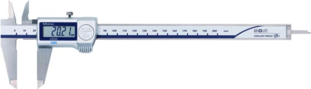 Mitutoyo Digi. ABS Messschieber CoolantProof IP67 0-200mm, standard Tiefenmaß