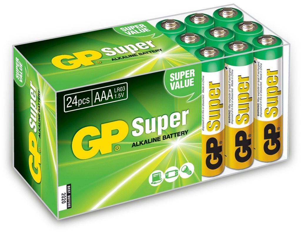 GP Super AAA-Alkalibatterien 24 Stk. 1,5 V 03024AB24