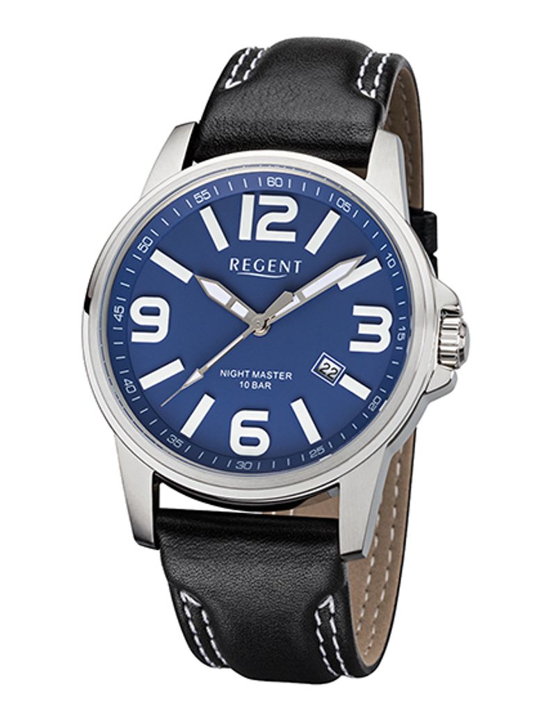 Regent Herrenarmbanduhr Nightmaster Edelstahl 35801_F996