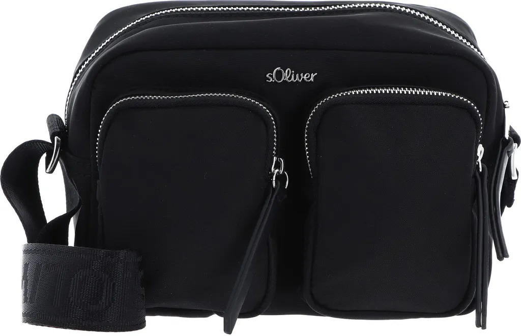 s.Oliver Handbag Borsa a Tracolla - Grigio Nero - Qualità Garantita