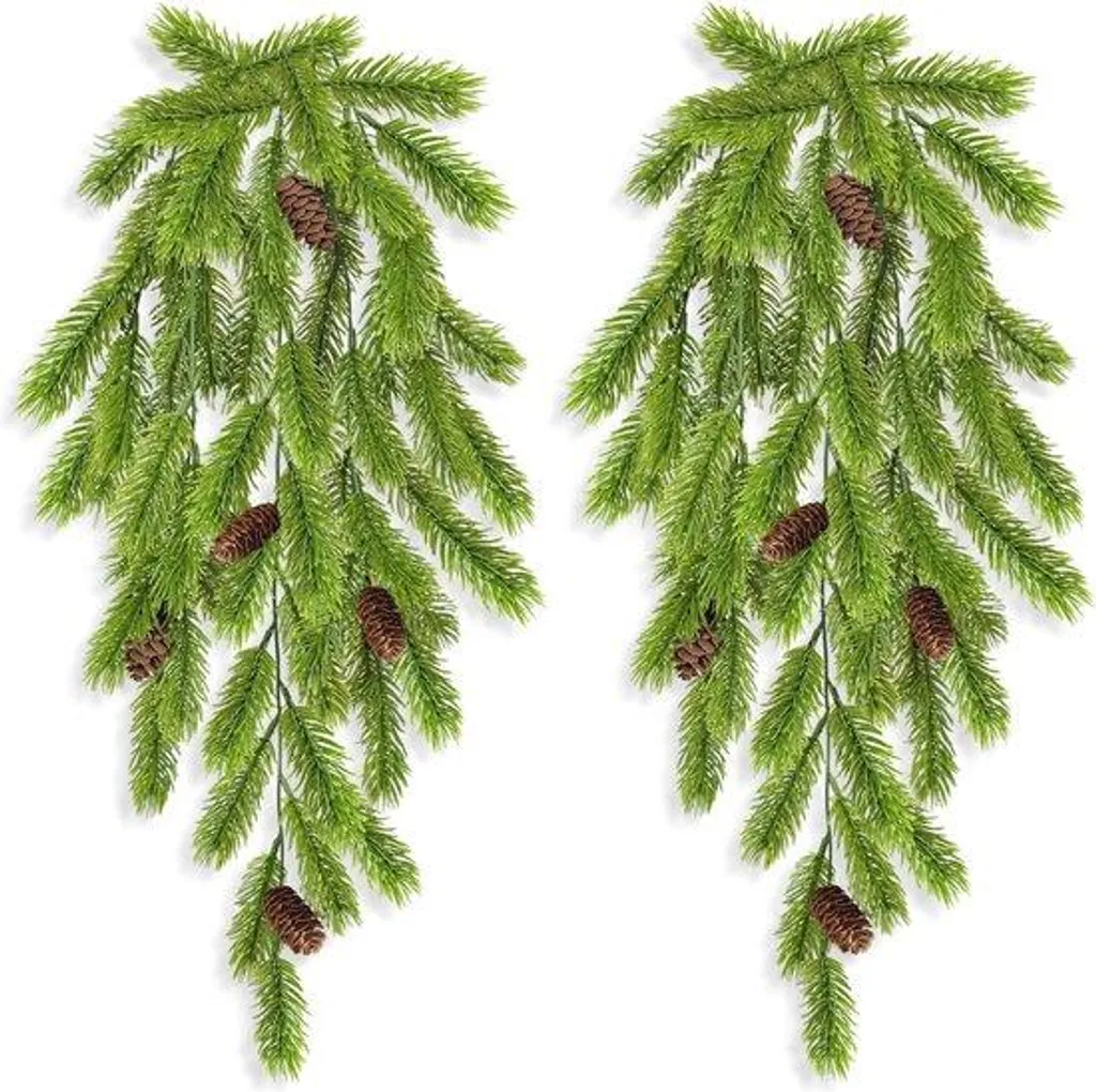 2 branches de sapin artificielles 74 cm pour vase et déco de Noël