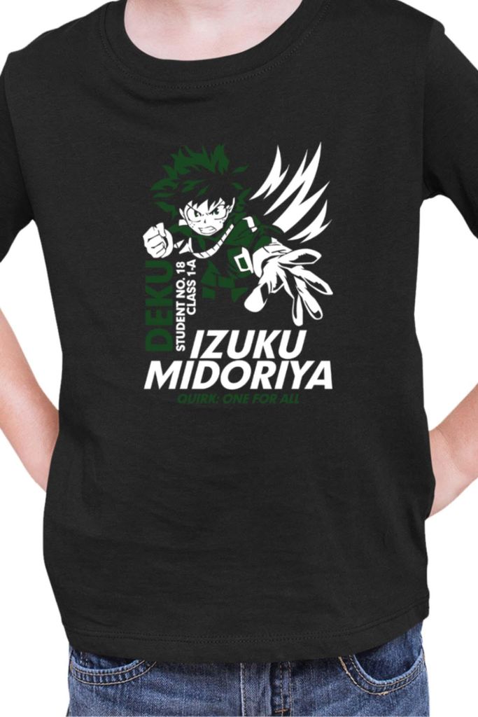 Kinder T-Shirt Manga Japan Anime Comics Animation My Hero Anime Academia 28, 3-4 Jahr - 104 / Schwarz