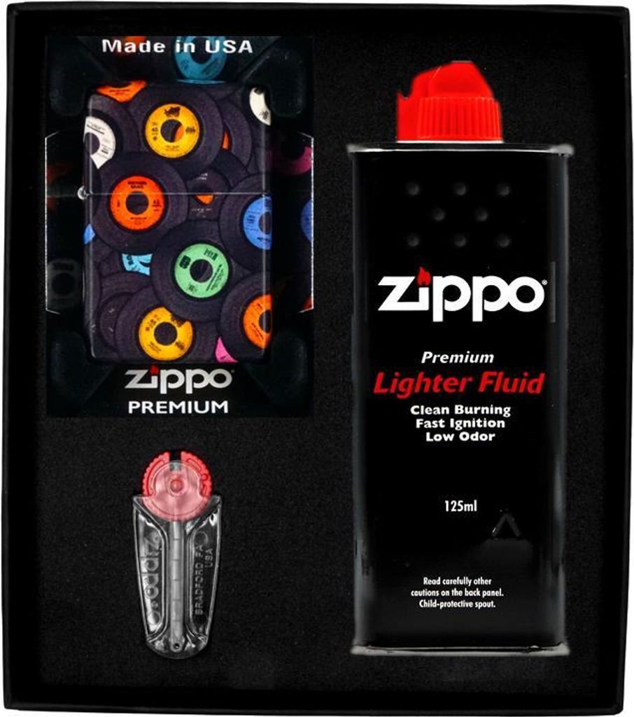 ZIPPO Feuerzeug Set RECORDS DESIGN Geschenk Nr. 1