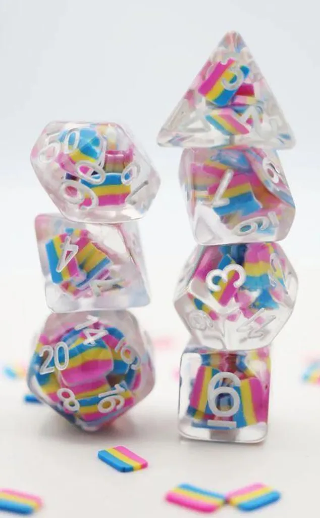 Dés de Jeu Multicolores Pansexual Flag en Plastique Premium Haute Qualité