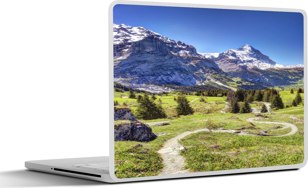 MuchoWow Laptop Aufkleber Sticker Cover Wanderweg zum Scheideggpass mit dem Eiger in der Schweiz 31x22.5 cm - Laptop-Deko